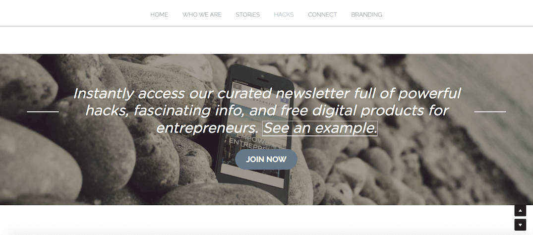 invitation to sign up for a newsletter on a Strikingly user's website invitation to sign up for a newsletter on a Strikingly user's website
